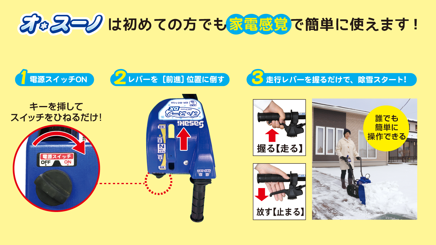 電動除雪機オ・スーノER-801DX│株式会社ササキコーポレーション 電動除雪機オ・スーノER-801DX│株式会社ササキコーポレーション